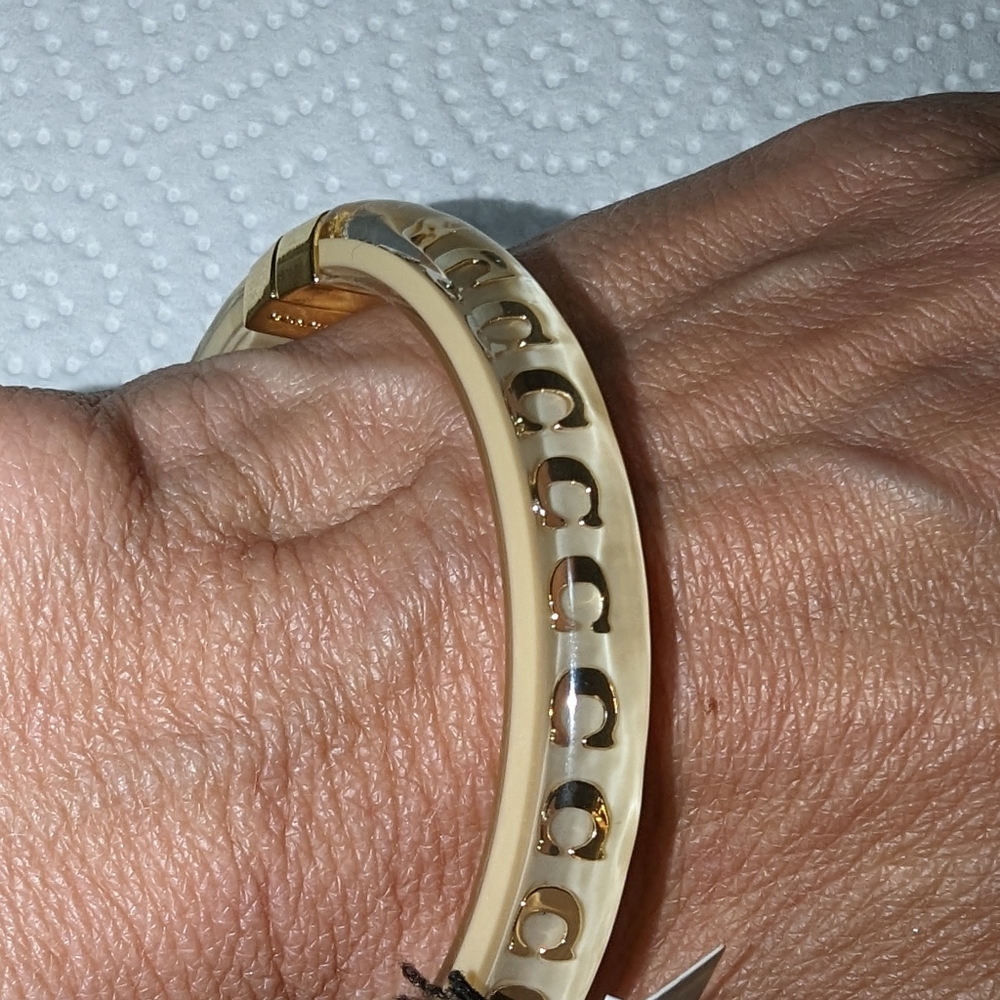 NWT LUCITE CREAM & GOLD COACH BRACELET
ABSOLUTELY SEXY IN SEE THRU - Picture 11 of 11